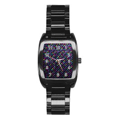 Polka Dot Sparkley Jewels 2 Stainless Steel Barrel Watch by MedusArt