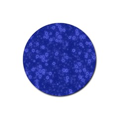 Snow Stars Blue Rubber Round Coaster (4 Pack)  by ImpressiveMoments