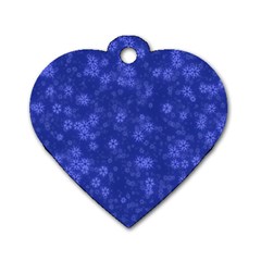 Snow Stars Blue Dog Tag Heart (two Sides) by ImpressiveMoments