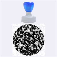 Snow Stars Blue Rubber Round Stamps (large)