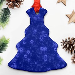 Snow Stars Blue Christmas Tree Ornament (2 Sides)