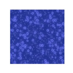 Snow Stars Blue Small Satin Scarf (square)  by ImpressiveMoments