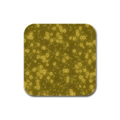 Snow Stars Golden Rubber Square Coaster (4 Pack)  by ImpressiveMoments