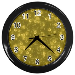 Snow Stars Golden Wall Clocks (black) by ImpressiveMoments