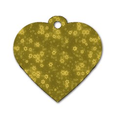 Snow Stars Golden Dog Tag Heart (two Sides) by ImpressiveMoments