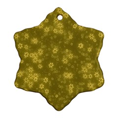 Snow Stars Golden Snowflake Ornament (2-side) by ImpressiveMoments