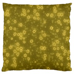 Snow Stars Golden Large Cushion Cases (one Side)  by ImpressiveMoments