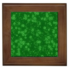 Snow Stars Green Framed Tiles by ImpressiveMoments