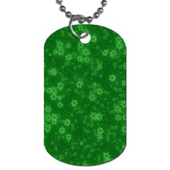 Snow Stars Green Dog Tag (one Side) by ImpressiveMoments