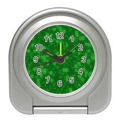 Snow Stars Green Travel Alarm Clocks by ImpressiveMoments