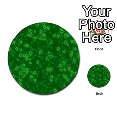 Snow Stars Green Multi-purpose Cards (round)  by ImpressiveMoments