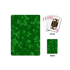 Snow Stars Green Playing Cards (mini)  by ImpressiveMoments