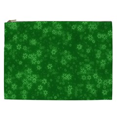 Snow Stars Green Cosmetic Bag (xxl)  by ImpressiveMoments