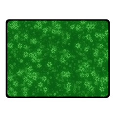 Snow Stars Green Double Sided Fleece Blanket (small)  by ImpressiveMoments