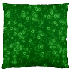 Snow Stars Green Standard Flano Cushion Cases (two Sides)  by ImpressiveMoments