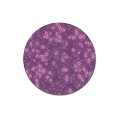 Snow Stars Lilac Magnet 3  (round) by ImpressiveMoments