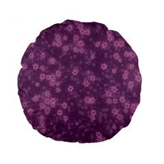 Snow Stars Lilac Standard 15  Premium Flano Round Cushions by ImpressiveMoments