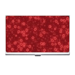 Snow Stars Red Business Card Holders