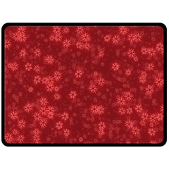 Snow Stars Red Fleece Blanket (large)  by ImpressiveMoments