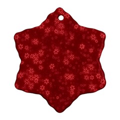 Snow Stars Red Snowflake Ornament (2-side) by ImpressiveMoments