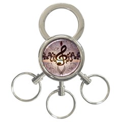 Music, Wonderful Clef With Floral Elements 3-ring Key Chains by FantasyWorld7