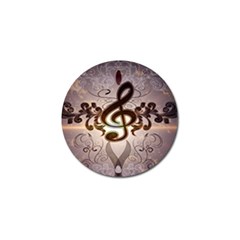 Music, Wonderful Clef With Floral Elements Golf Ball Marker by FantasyWorld7