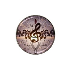 Music, Wonderful Clef With Floral Elements Hat Clip Ball Marker by FantasyWorld7