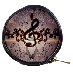 Music, Wonderful Clef With Floral Elements Mini Makeup Bags by FantasyWorld7