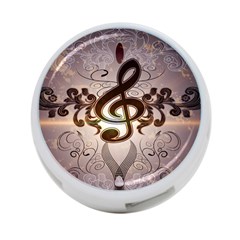 Music, Wonderful Clef With Floral Elements 4-port Usb Hub (one Side) by FantasyWorld7