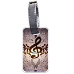 Music, Wonderful Clef With Floral Elements Luggage Tags (one Side)  by FantasyWorld7