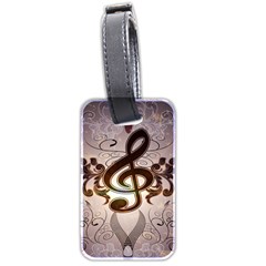 Music, Wonderful Clef With Floral Elements Luggage Tags (two Sides) by FantasyWorld7