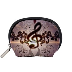 Music, Wonderful Clef With Floral Elements Accessory Pouches (small)  by FantasyWorld7