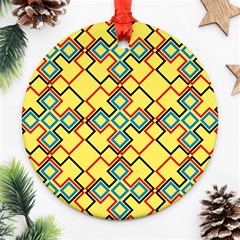 Shapes On A Yellow Background Ornament (round) by LalyLauraFLM