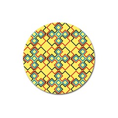 Shapes On A Yellow Background Magnet 3  (round) by LalyLauraFLM