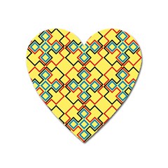 Shapes On A Yellow Background Magnet (heart) by LalyLauraFLM