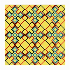 Shapes On A Yellow Background Medium Glasses Cloth (2 Sides) by LalyLauraFLM