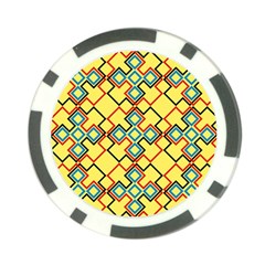 Shapes On A Yellow Background Poker Chip Card Guard by LalyLauraFLM