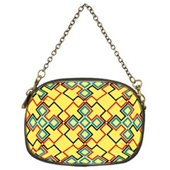 Shapes On A Yellow Background Chain Purse (two Sides) by LalyLauraFLM