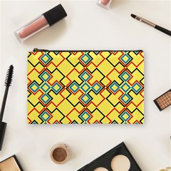 Shapes On A Yellow Background Cosmetic Bag (medium) by LalyLauraFLM