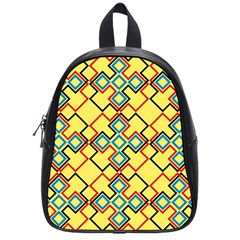 Shapes On A Yellow Background School Bag (small) by LalyLauraFLM