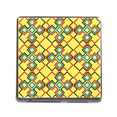 Shapes On A Yellow Background Memory Card Reader (square) by LalyLauraFLM