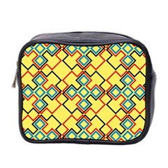 Shapes On A Yellow Background Mini Toiletries Bag (two Sides) by LalyLauraFLM