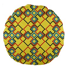 Shapes On A Yellow Background Large 18  Premium Round Cushion  by LalyLauraFLM