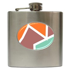 Misc Shapes In Retro Colors Hip Flask (6 Oz) by LalyLauraFLM