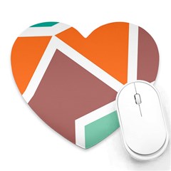 Misc Shapes In Retro Colors Heart Mousepad by LalyLauraFLM