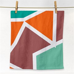 Misc Shapes In Retro Colors Face Towel by LalyLauraFLM