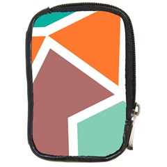 Misc Shapes In Retro Colors Compact Camera Leather Case by LalyLauraFLM