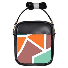 Misc Shapes In Retro Colors Girls Sling Bag by LalyLauraFLM