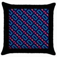 Rectangles And Other Shapes Pattern Throw Pillow Case (black) by LalyLauraFLM