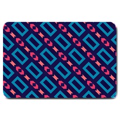 Rectangles And Other Shapes Pattern Large Doormat by LalyLauraFLM